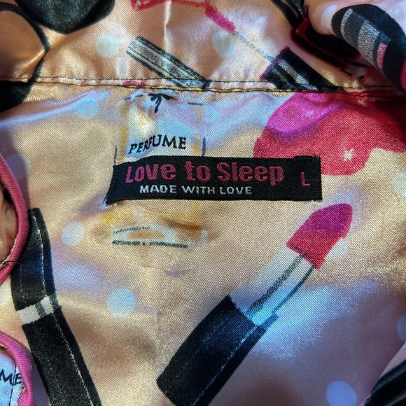 Set de pijama para mujer size L color rosa con estampado buenas condiciones - Picture 9 of 9